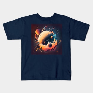 Cosmic Space Splatter Supergiant Planet Cloud Kids T-Shirt